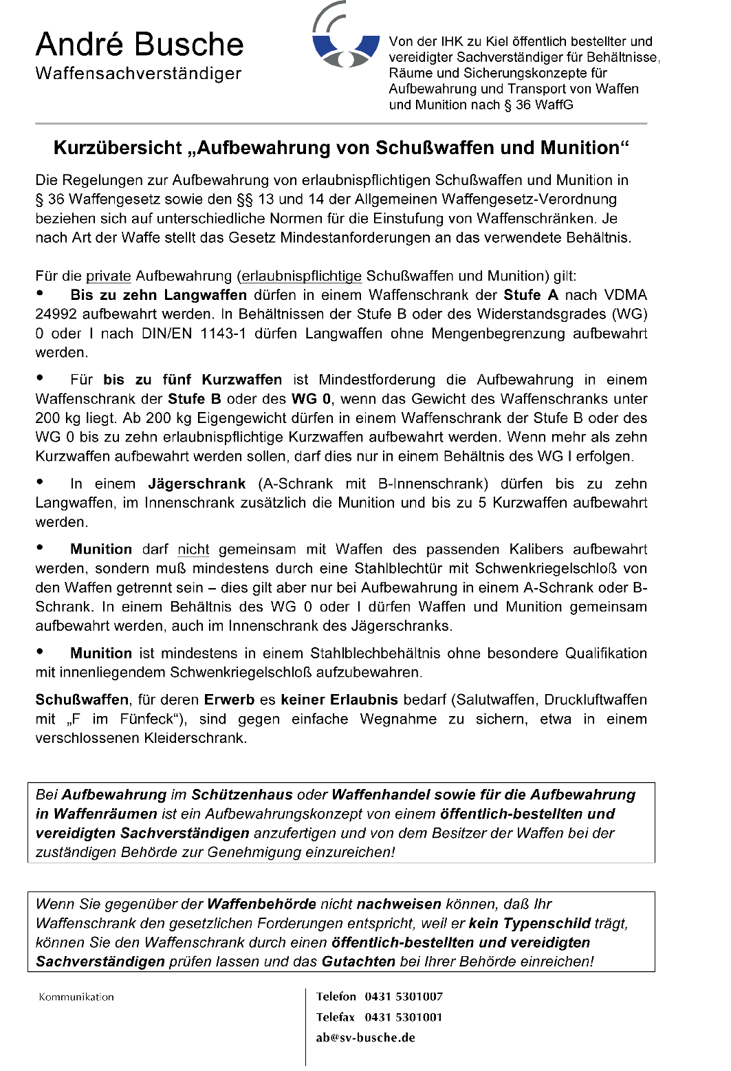 Merkblatt Aufbewahrung und Transport  von Schu�waffen und Munition 2013-1